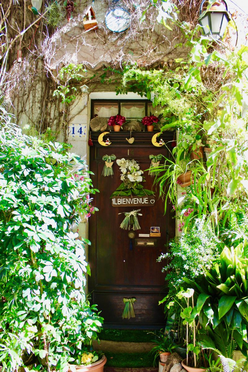 Une jolie porte fleurie à Antibes